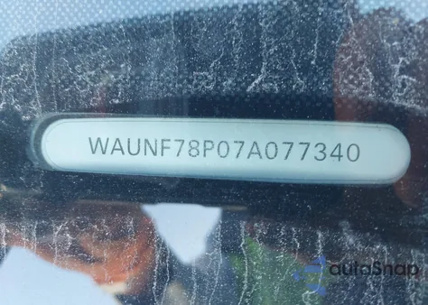 2007 Audi A3 2.0T z USA, uszkodzony, nr VIN WAUNF78P07A077340